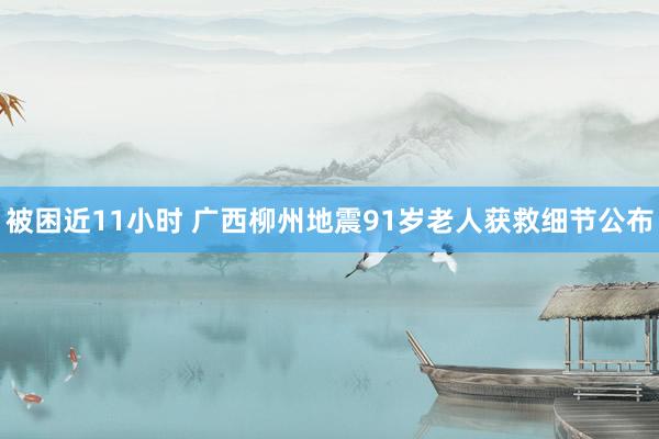 被困近11小时 广西柳州地震91岁老人获救细节公布