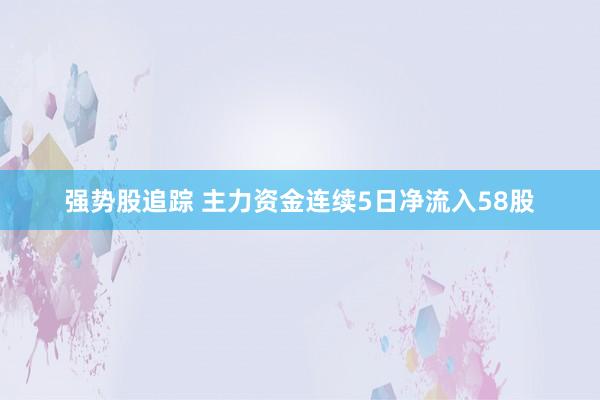 强势股追踪 主力资金连续5日净流入58股