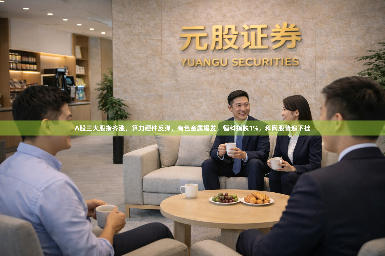 A股三大股指齐涨，算力硬件反弹，有色金属爆发，恒科指跌1%，科网股普遍下挫