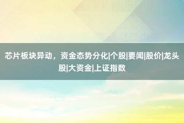 芯片板块异动，资金态势分化|个股|要闻|股价|龙头股|大资金|上证指数