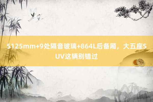 5125mm+9处隔音玻璃+864L后备厢，大五座SUV这辆别错过