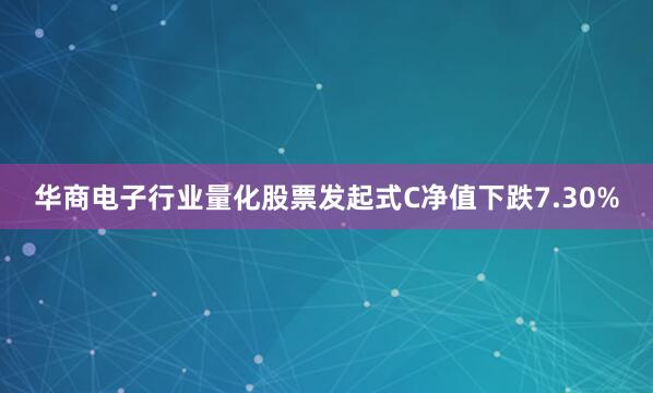华商电子行业量化股票发起式C净值下跌7.30%