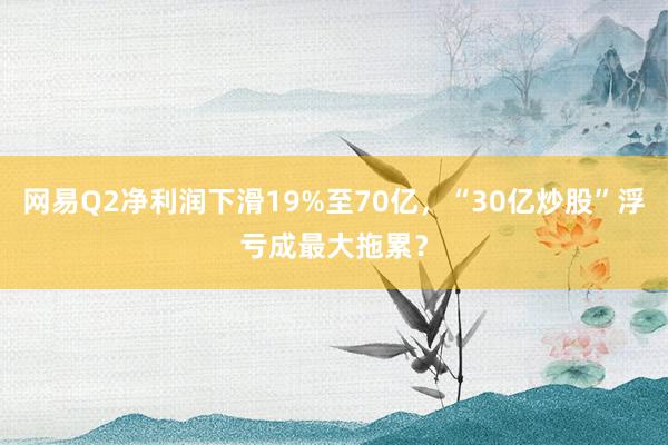 网易Q2净利润下滑19%至70亿，“30亿炒股”浮亏成最大拖累？