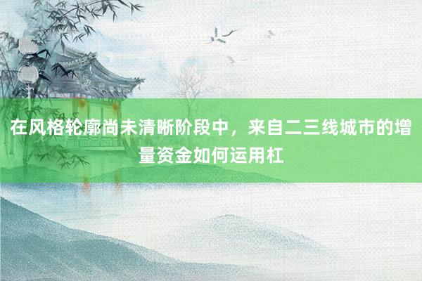 在风格轮廓尚未清晰阶段中，来自二三线城市的增量资金如何运用杠