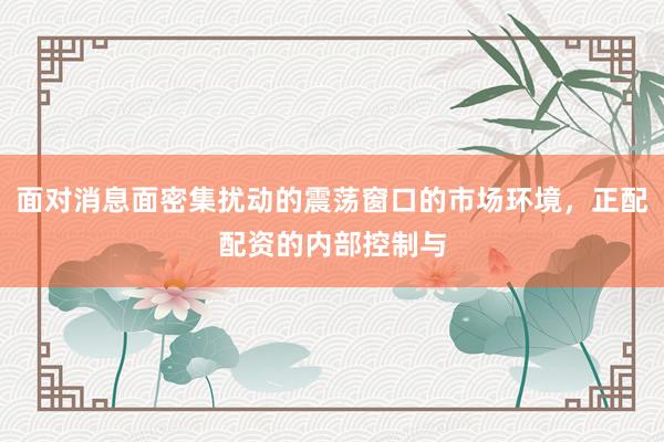 面对消息面密集扰动的震荡窗口的市场环境，正配配资的内部控制与