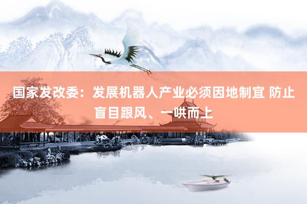 国家发改委：发展机器人产业必须因地制宜 防止盲目跟风、一哄而上