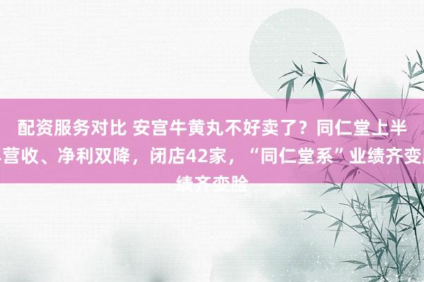 配资服务对比 安宫牛黄丸不好卖了？同仁堂上半年营收、净利双降，闭店42家，“同仁堂系”业绩齐变脸