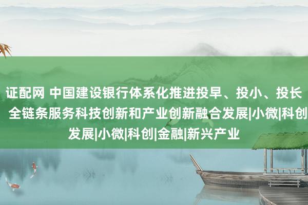 证配网 中国建设银行体系化推进投早、投小、投长期、投硬科技,全链条服务科技创新和产业创新融合发展|小微|科创|金融|新兴产业