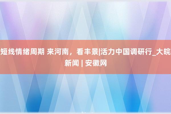 短线情绪周期 来河南，看丰景|活力中国调研行_大皖新闻 | 安徽网